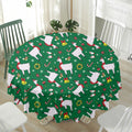 Christmas Llama Pattern Print Waterproof Round Tablecloth