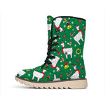 Christmas Llama Pattern Print Winter Boots