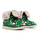 Christmas Llama Pattern Print Winter Boots