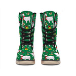 Christmas Llama Pattern Print Winter Boots