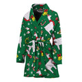 Christmas Llama Pattern Print Women's Bathrobe