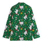 Christmas Llama Pattern Print Women's Blazer
