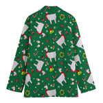 Christmas Llama Pattern Print Women's Cotton Blazer