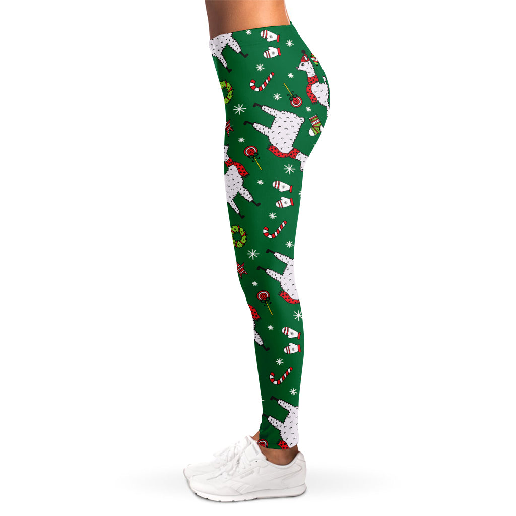 Christmas Llama Pattern Print Women's Leggings