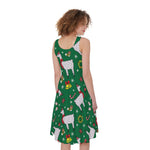 Christmas Llama Pattern Print Women's Sleeveless Dress