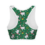 Christmas Llama Pattern Print Women's Sports Bra