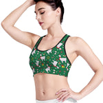 Christmas Llama Pattern Print Women's Sports Bra