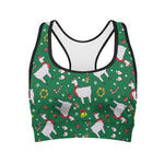 Christmas Llama Pattern Print Women's Sports Bra