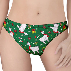 Christmas Llama Pattern Print Women's Thong