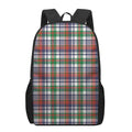Christmas Madras Plaid Print 17 Inch Backpack