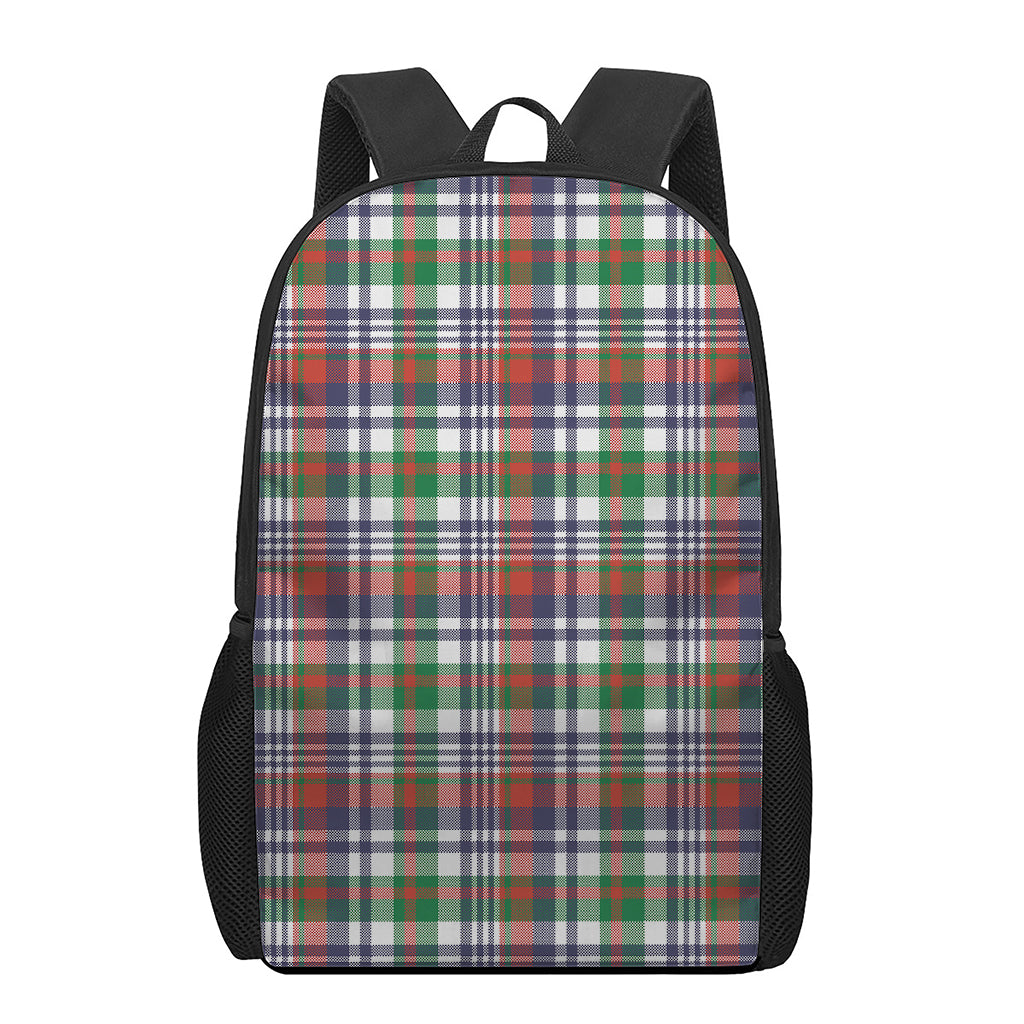 Christmas Madras Plaid Print 17 Inch Backpack