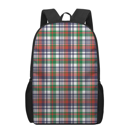 Christmas Madras Plaid Print 17 Inch Backpack
