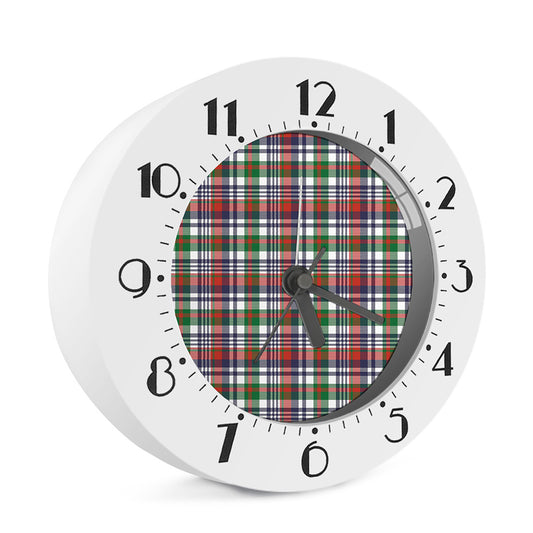 Christmas Madras Plaid Print Alarm Clock