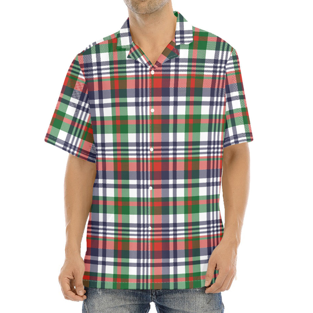 Christmas Madras Plaid Print Aloha Shirt