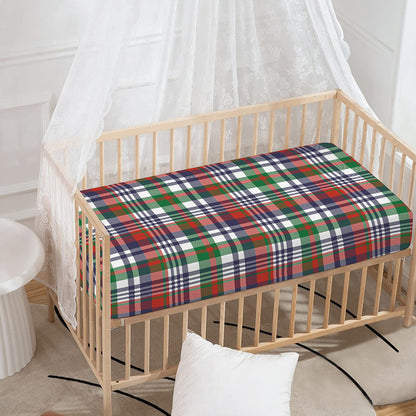 Christmas Madras Plaid Print Baby Crib Sheet
