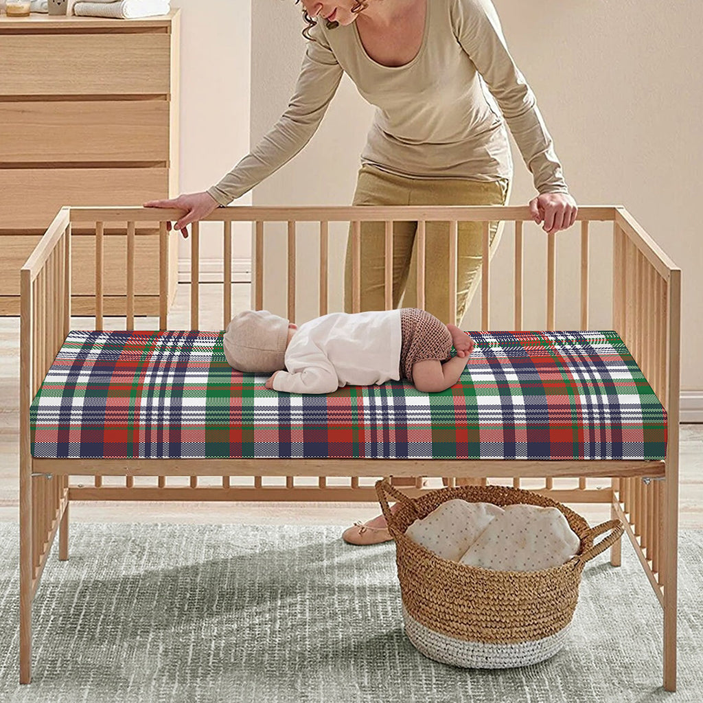 Christmas Madras Plaid Print Baby Crib Sheet