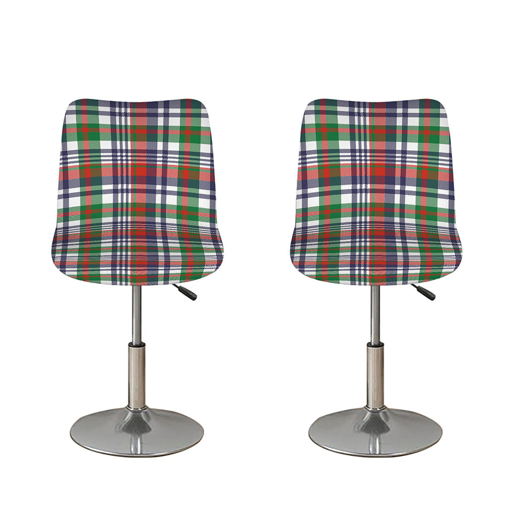 Christmas Madras Plaid Print Bar Stool Covers