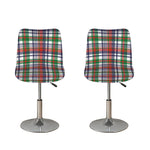 Christmas Madras Plaid Print Bar Stool Covers