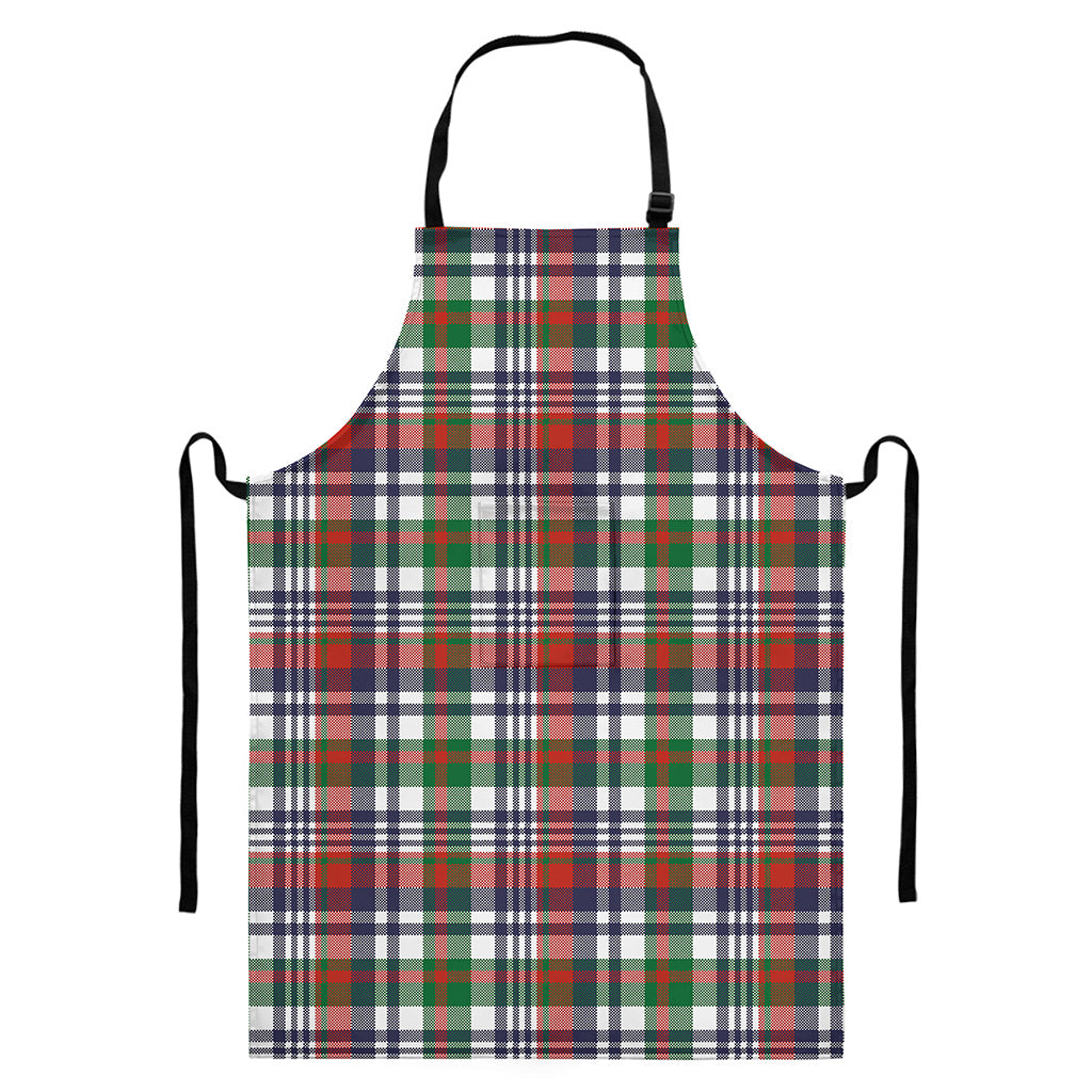 Christmas Madras Plaid Print Bib Apron With Pocket