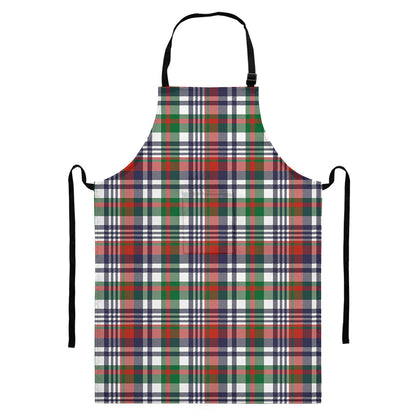 Christmas Madras Plaid Print Bib Apron With Pocket