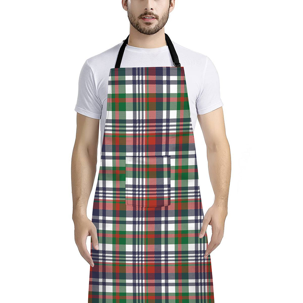 Christmas Madras Plaid Print Bib Apron With Pocket