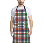 Christmas Madras Plaid Print Bib Apron With Pocket