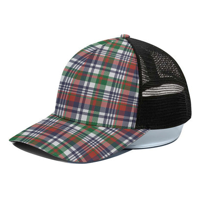 Christmas Madras Plaid Print Black Mesh Trucker Cap