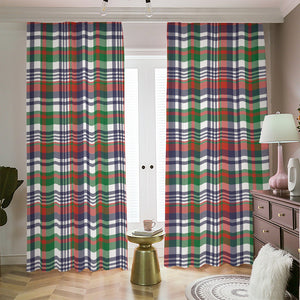 Christmas Madras Plaid Print Blackout Pencil Pleat Curtains