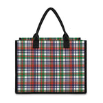 Christmas Madras Plaid Print Canvas Tote Bag