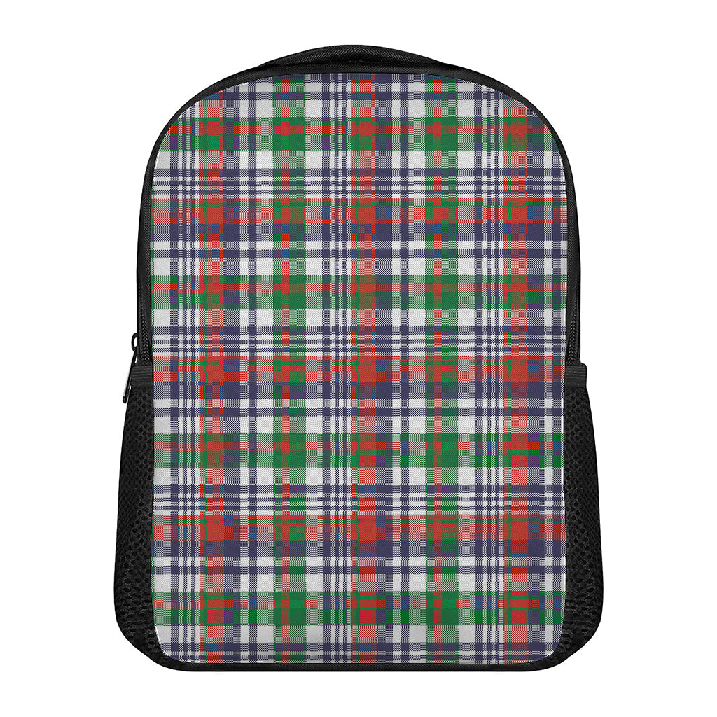 Christmas Madras Plaid Print Casual Backpack