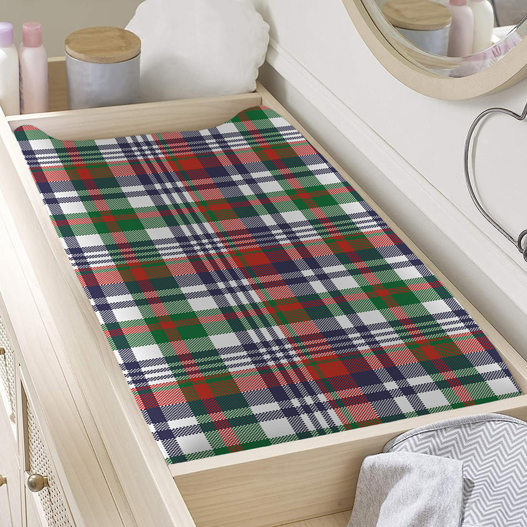 Christmas Madras Plaid Print Changing Pad Cover