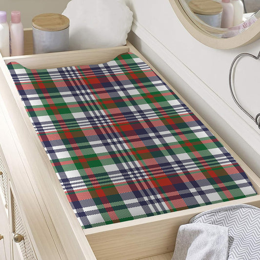 Christmas Madras Plaid Print Changing Pad Cover