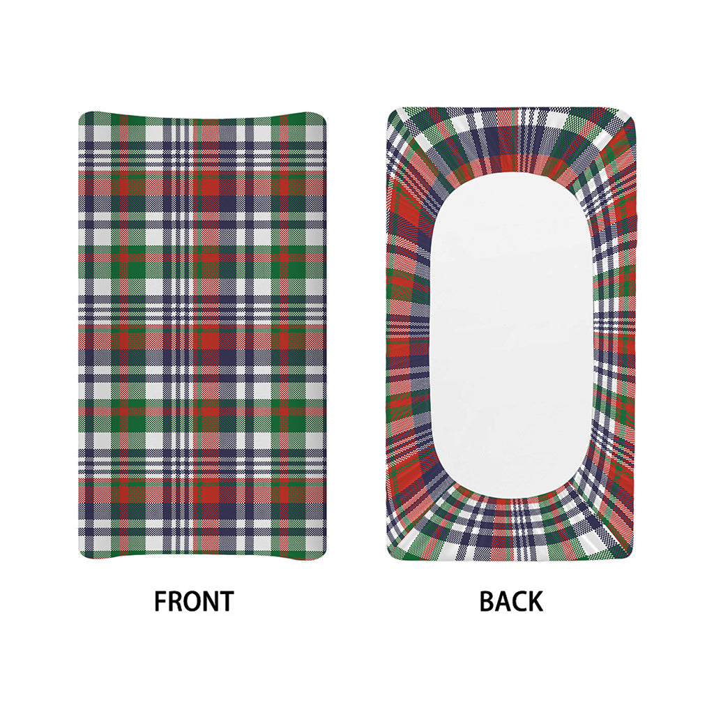 Christmas Madras Plaid Print Changing Pad Cover