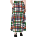 Christmas Madras Plaid Print Chiffon Maxi Skirt