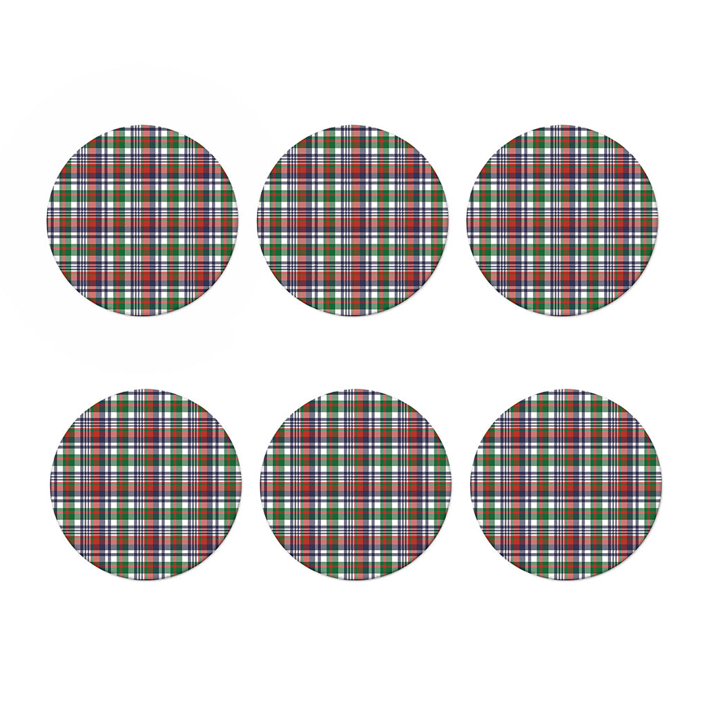 Christmas Madras Plaid Print Coaster Set