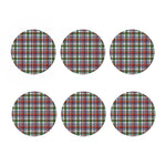 Christmas Madras Plaid Print Coaster Set