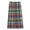 Christmas Madras Plaid Print Cotton Front Slit Maxi Skirt