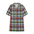 Christmas Madras Plaid Print Cotton Hawaiian Shirt