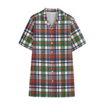 Christmas Madras Plaid Print Cotton Hawaiian Shirt