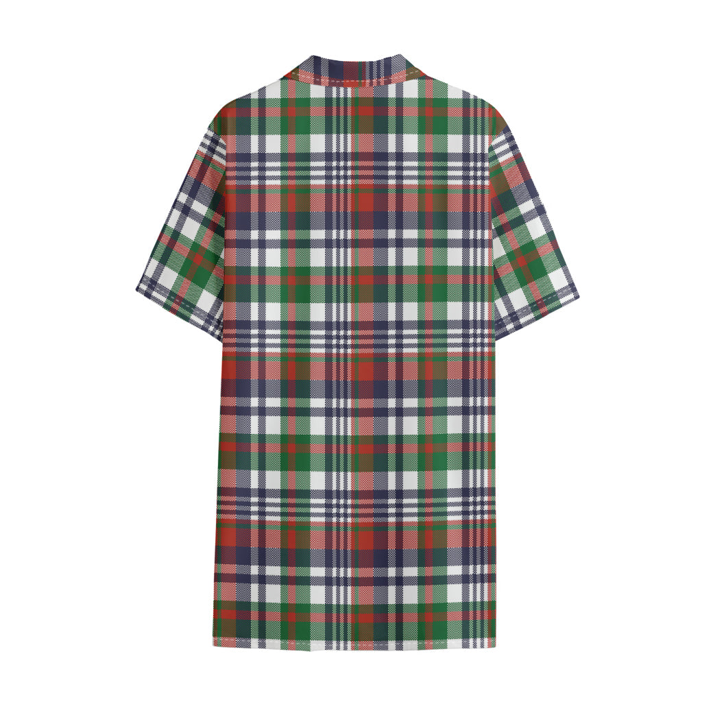 Christmas Madras Plaid Print Cotton Hawaiian Shirt