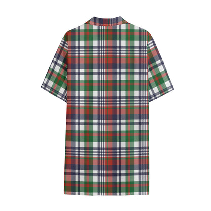 Christmas Madras Plaid Print Cotton Hawaiian Shirt