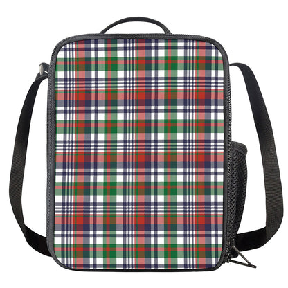 Christmas Madras Plaid Print Crossbody Lunch Bag