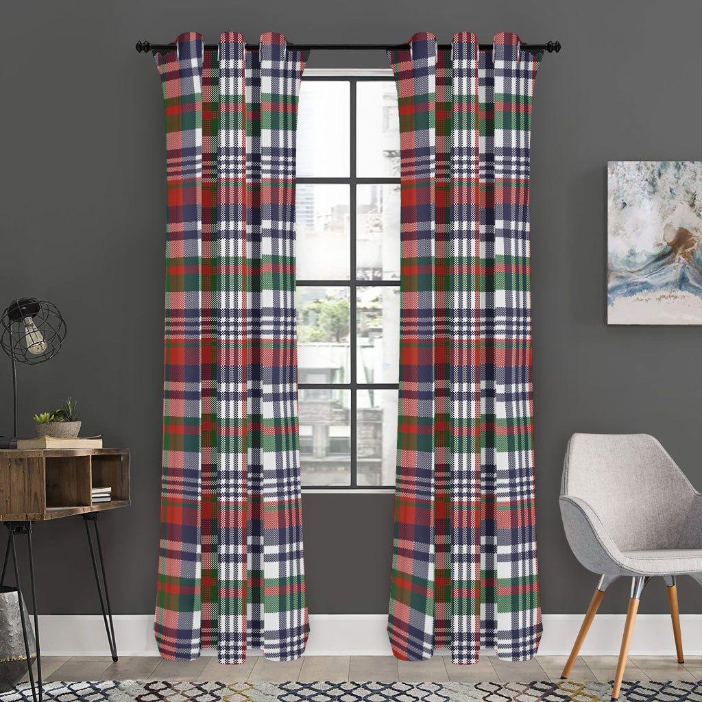 Christmas Madras Plaid Print Curtain