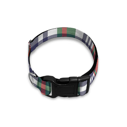Christmas Madras Plaid Print Dog Collar