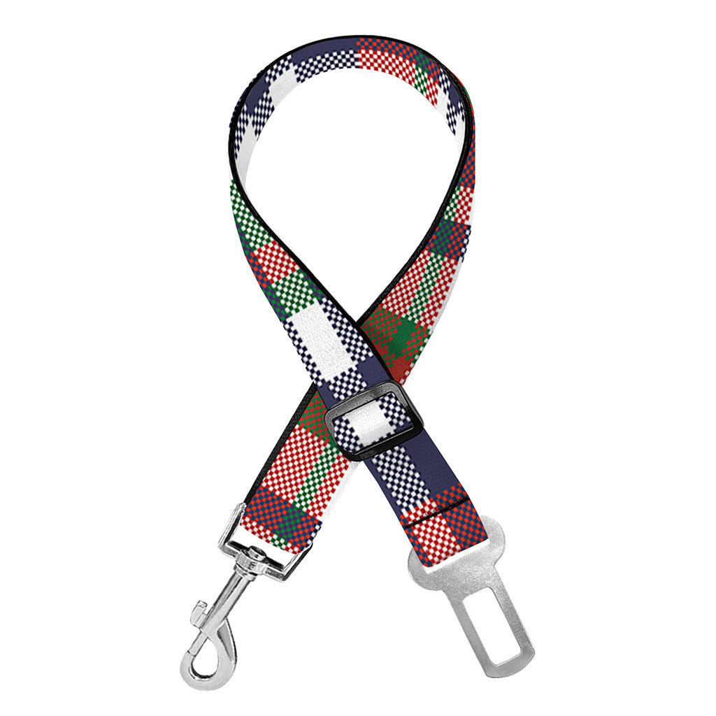 Christmas Madras Plaid Print Dog Seat Belt