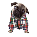 Christmas Madras Plaid Print Dog Zip Up Hoodie