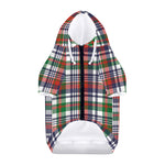 Christmas Madras Plaid Print Dog Zip Up Hoodie
