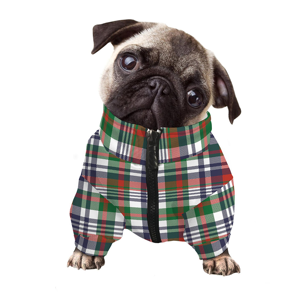 Christmas Madras Plaid Print Dog Zip Up Jacket