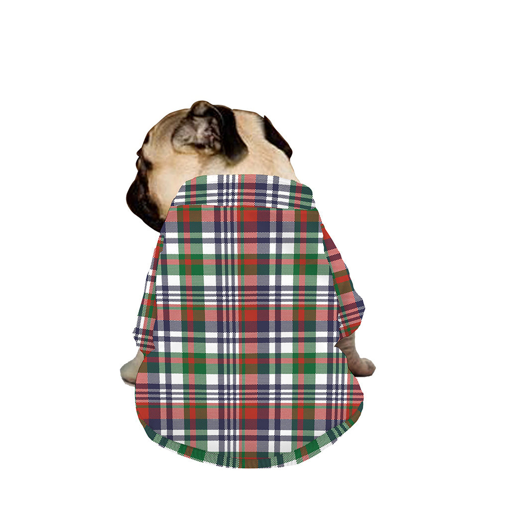 Christmas Madras Plaid Print Dog Zip Up Jacket