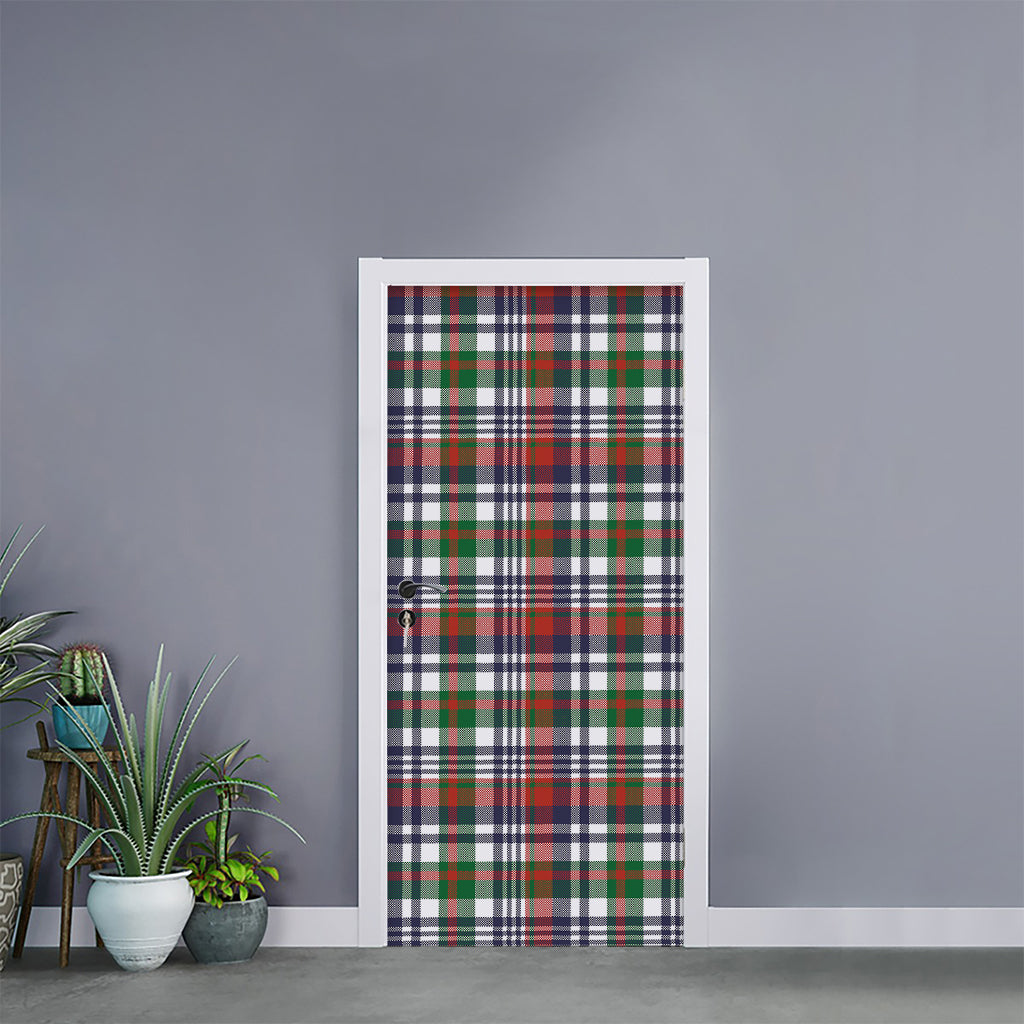 Christmas Madras Plaid Print Door Sticker